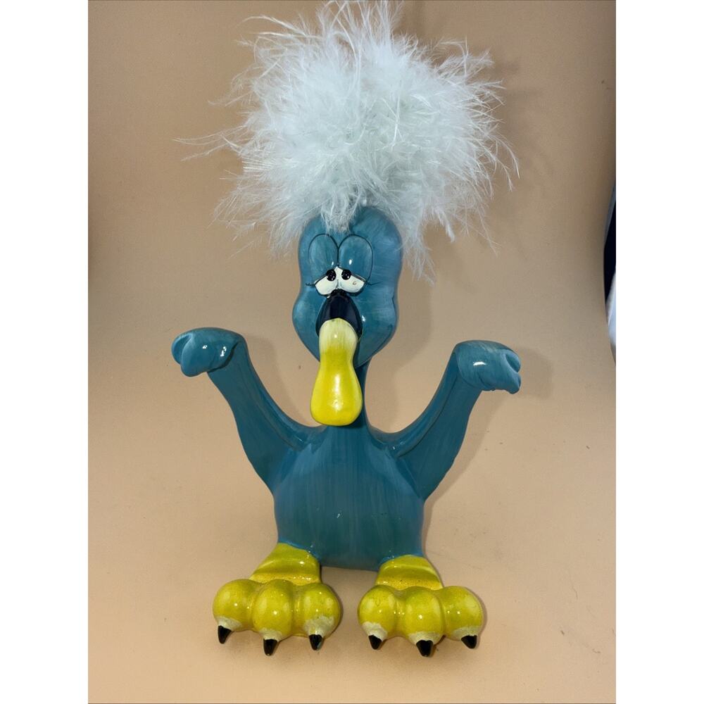Blue Bird Duck Card Holder 7” Ceramic